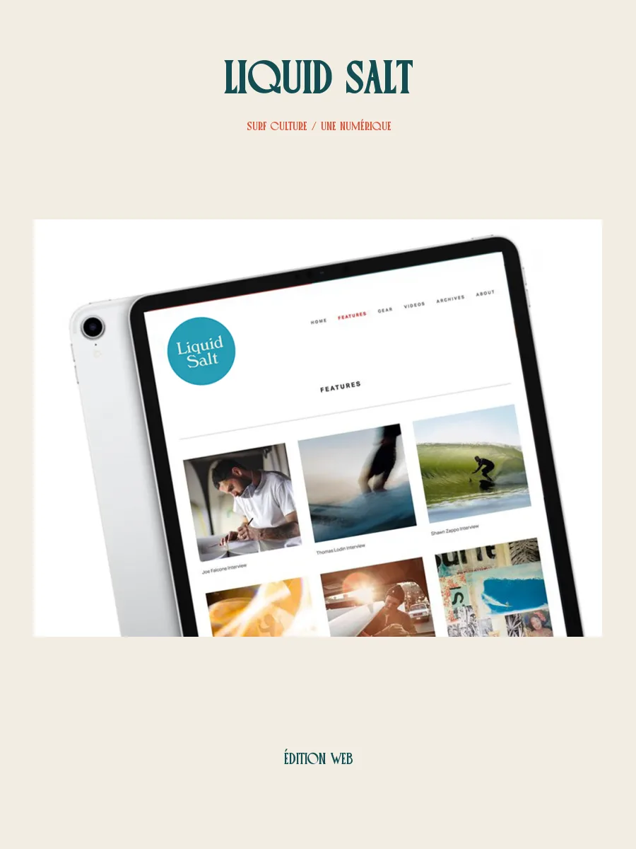 Une numérique de Liquid Salt montrant son édition web sur tablette