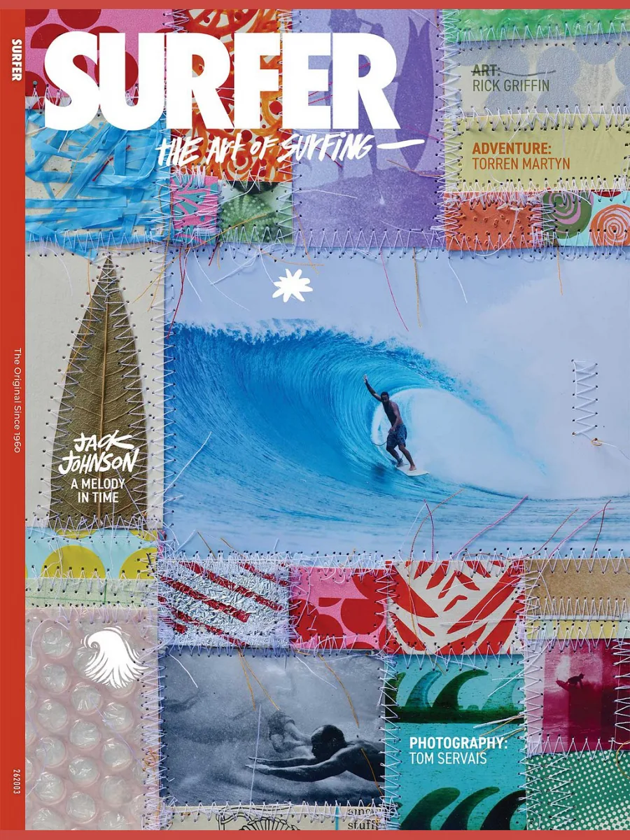 Couverture 2026 de SURFER, The Art of Surfing, consacrée à Jack Johnson