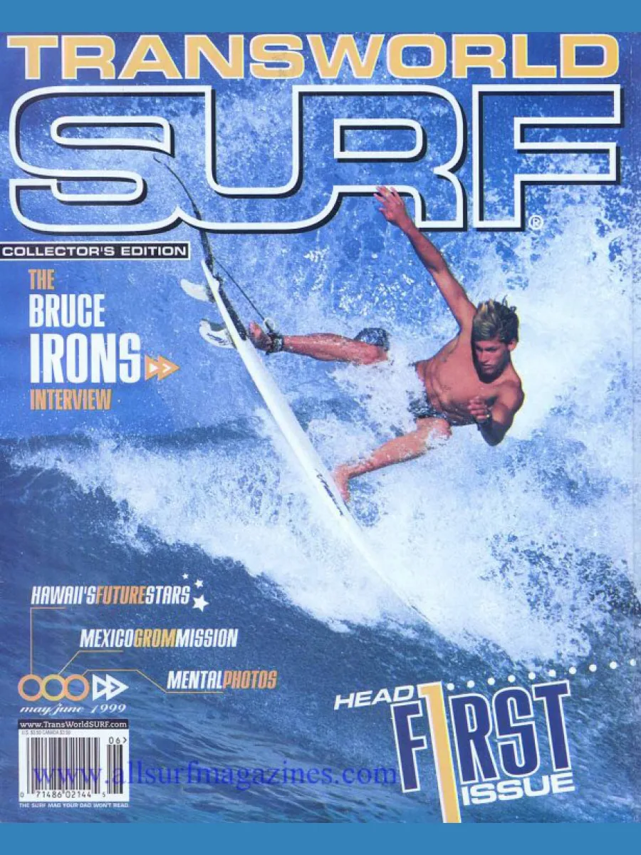 Première couverture de TransWorld SURF datée de mai-juin 1999